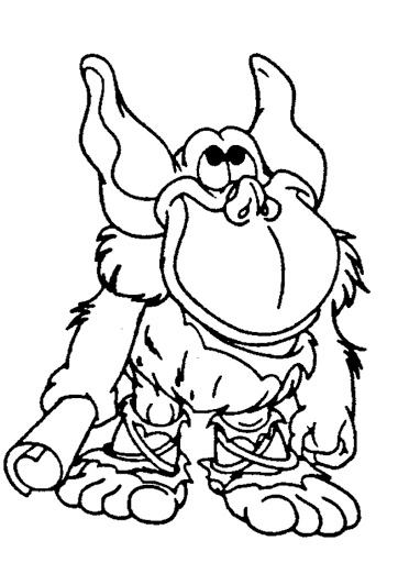 Coloring book smiling little ogre